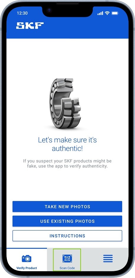 Buka Aplikasi SKF Authenticate, kemudian masuk ke menu “Scan Code”