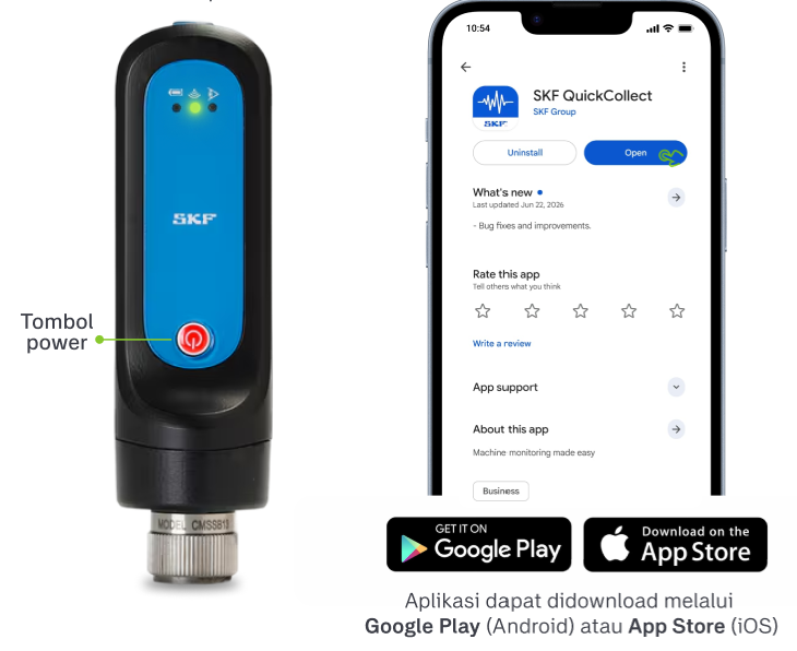 Cara Menghubungkan SKF QuickCollect Sensor ke Smartphone
